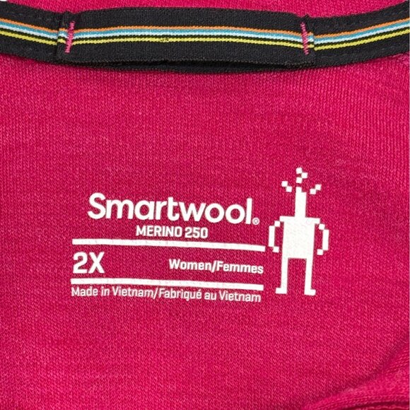 Smartwool Pink Quarter-Zip Long Sleeve Top Merino 250 Wool Womens Size 2X - Picture 4 of 8